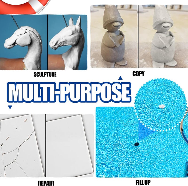 DecorRom Pool Putty - 10oz 2 Part Epoxy Pool Repair Kit Pool Leak Sealer for Fixing Leaks, Cracks - Underwater or Above Fast Repair Epoxy Putty for Tile, Fiberglass, Concrete, Cement and Other Surfaces - Image 4